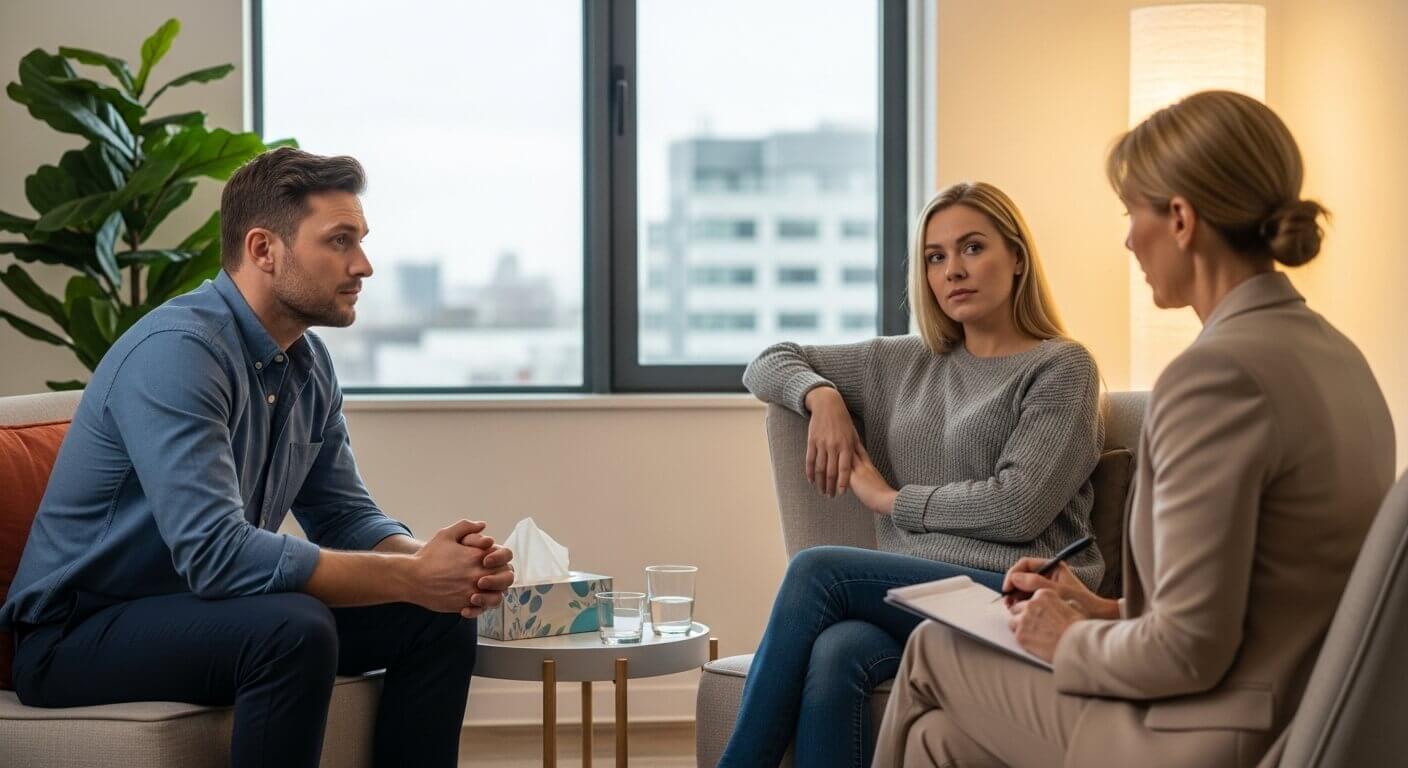 Marriage counselling session with a couple